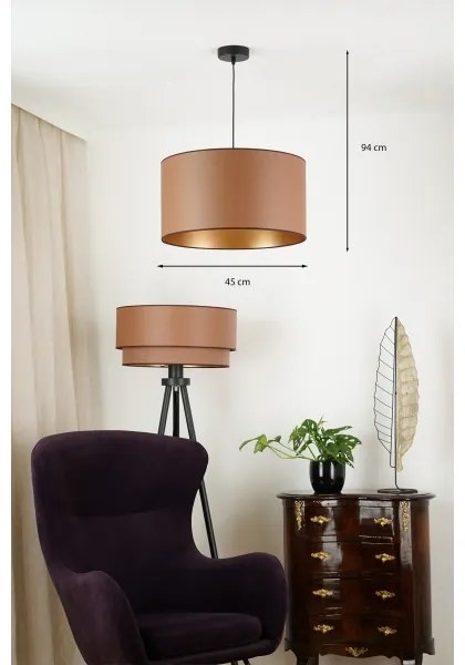 Brilagi - Lampadario a sospensione con filo OREGON ROLLER VEGE 1xE27/15W/230V diametro 45 cm marrone