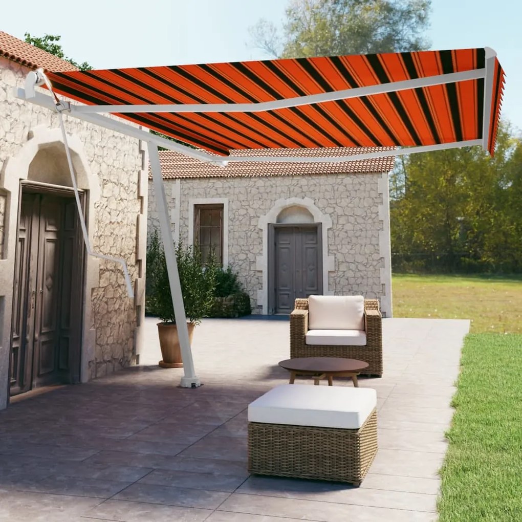 Tenda Da Sole Autoportante Automatica 450x350cm Arancio Marrone /