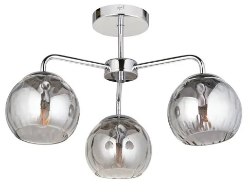 Endon 97971 - Plafoniera DIMPLE 3xE14/25W/230V cromo lucido/grigio fumé