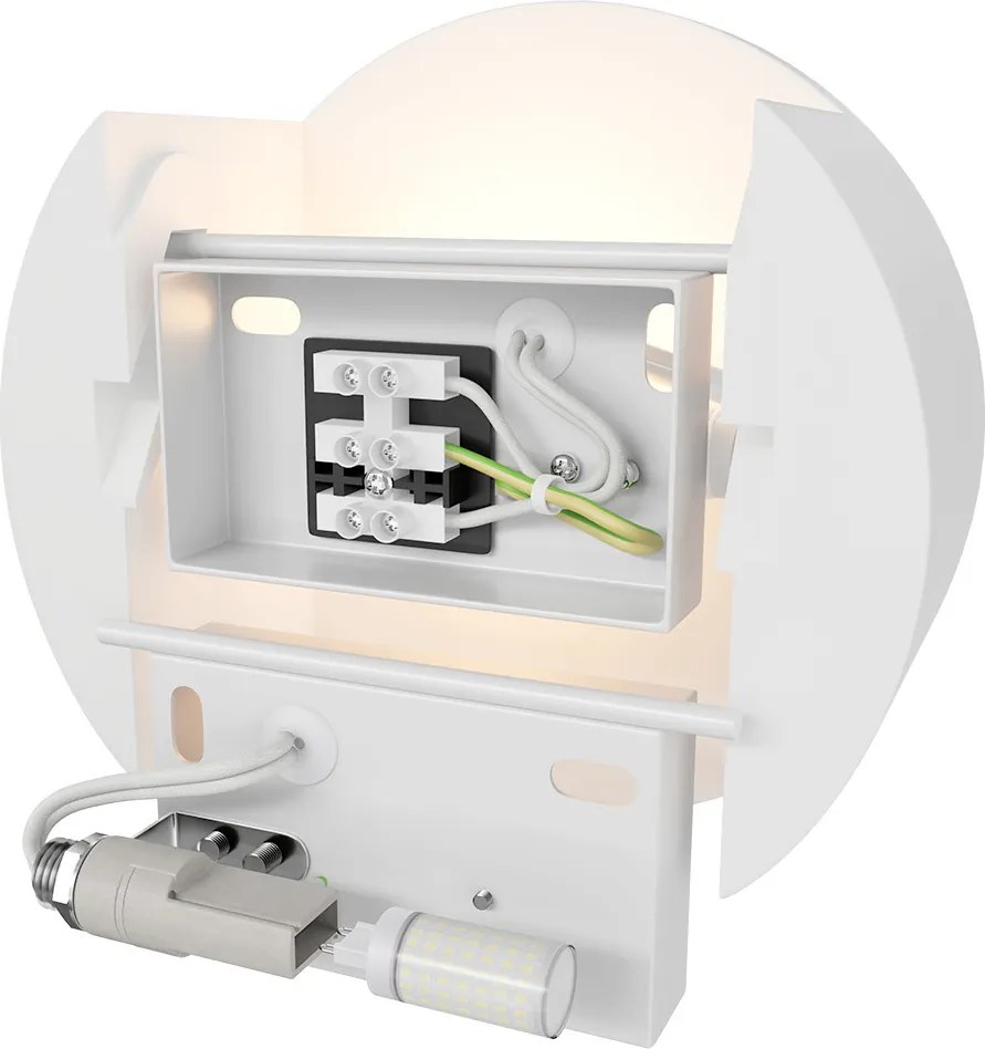 Applique Rotonda da Parete G9 DISCO in Gesso Pitturabile