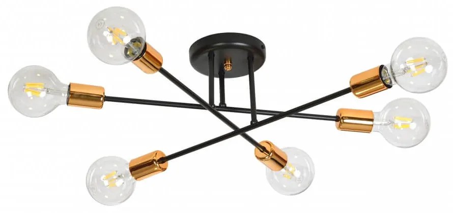 Lampadario VEKEN 6B BLACK Colore del corpo Nero