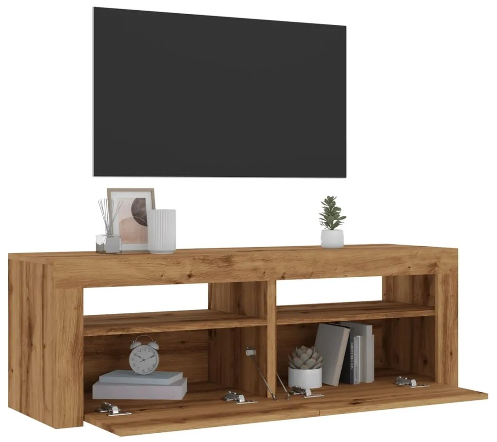 Mobile Porta Tv Con Led Artigianale 120x35x40 Cm Multistrato /