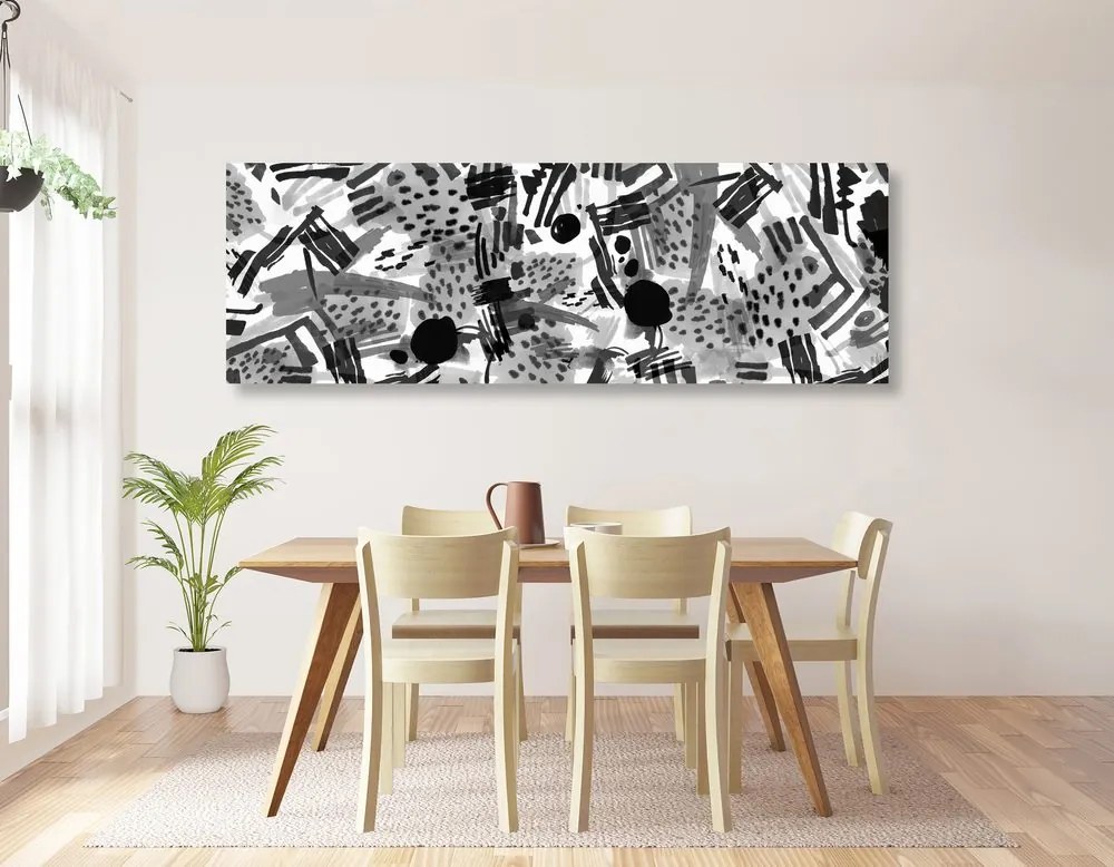 Quadro su tela – Pop art astratto in bianco e nero