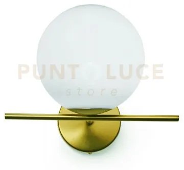 Jugen applique da parete 1 luce ottone spazzolato attacco e27 sfera...