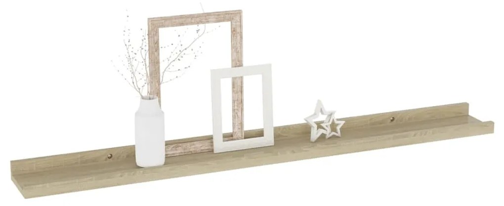 Mensole da parete 4 pz rovere sonoma 80x9x3 cm