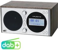 New majestic wr-162 dab radio digitale argento, legno - 109162