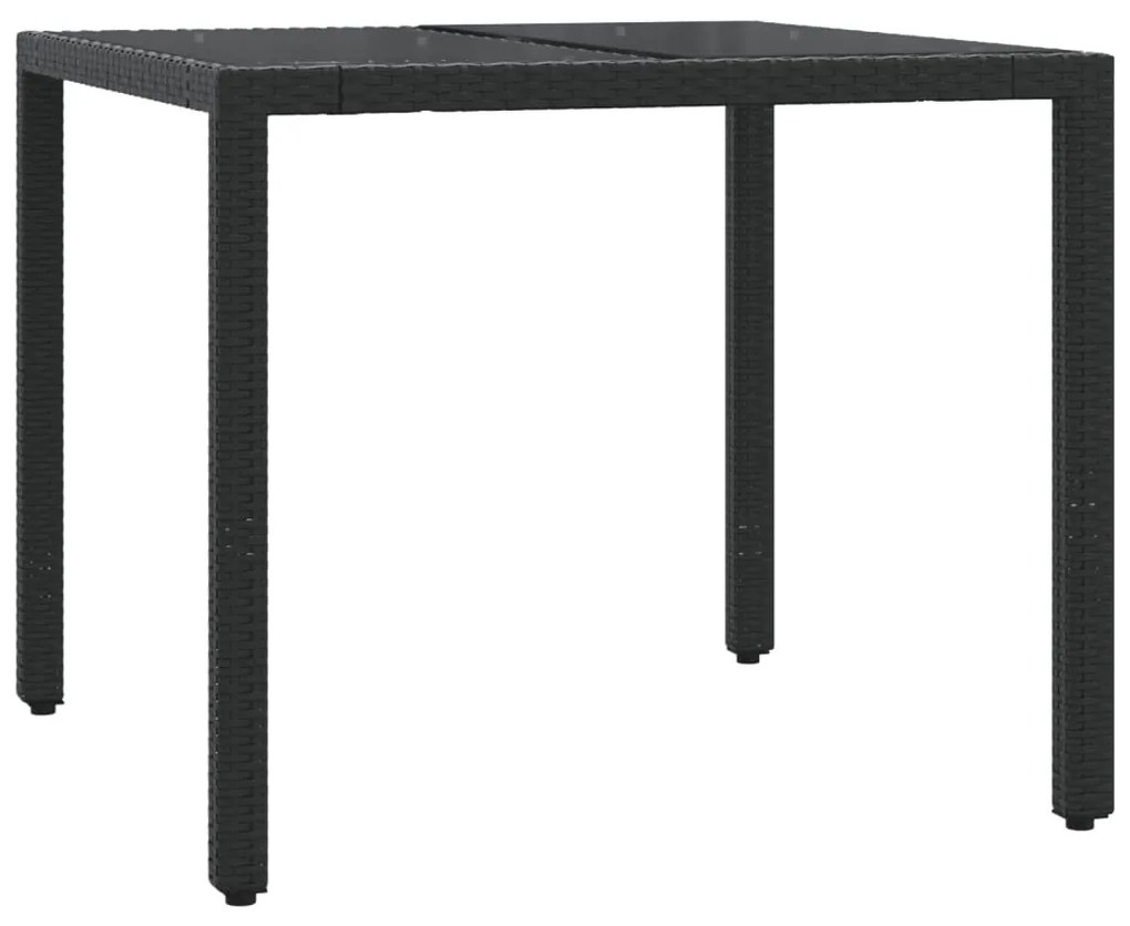 Set da pranzo da giardino 5 pz nero con cuscini in polyrattan