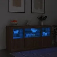 Credenza con Luci LED Rovere Marrone 142,5x37x67 cm 3209071