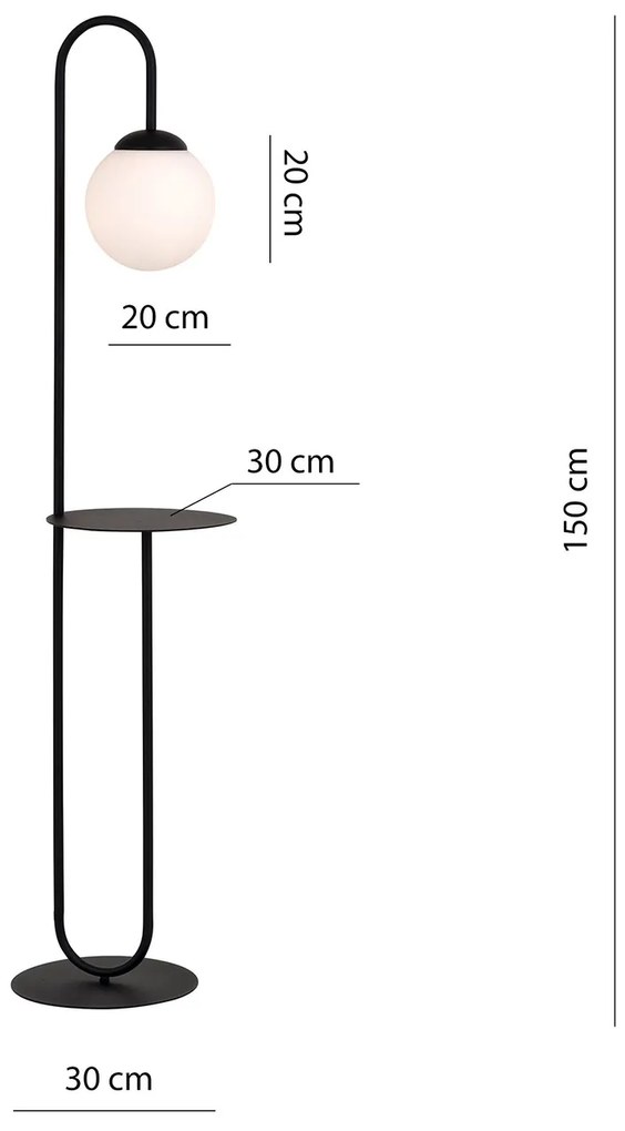Piantana Minimal Arawn Acciaio Nero 1 Luce E14 Ip20
