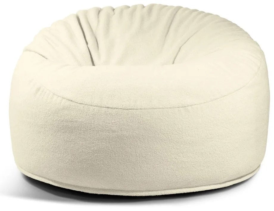 Puof a sacco grigio chiaro con rivestimento in bouclé Om 110 – SLOWDOWN