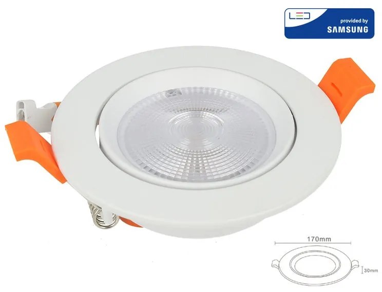 Faretto Led Da Incasso Orientabile 20W Cob Freddo 6400K Diametro 170mm Foro 145mm Chip Samsung SKU-21844