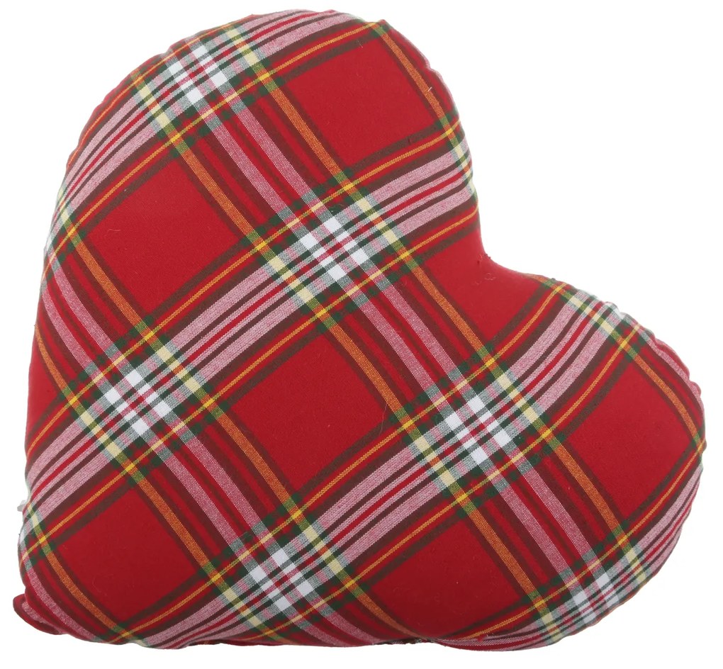 Cuscino divano cuore natalizio 45x45 cm tartan