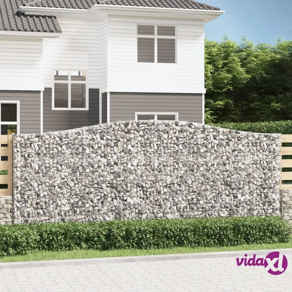 vidaXL Cesto Gabbione ad Arco 400x30x160/180 cm Ferro Zincato