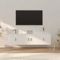 Set Mobili Porta TV 3 pz Bianco in Legno Multistrato 3188398