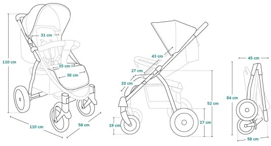 Lionelo - Passeggino ANNET PLUS verde