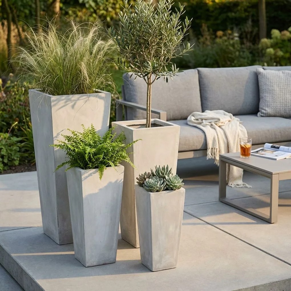 MARGHE - set di 4 vasi da giardino