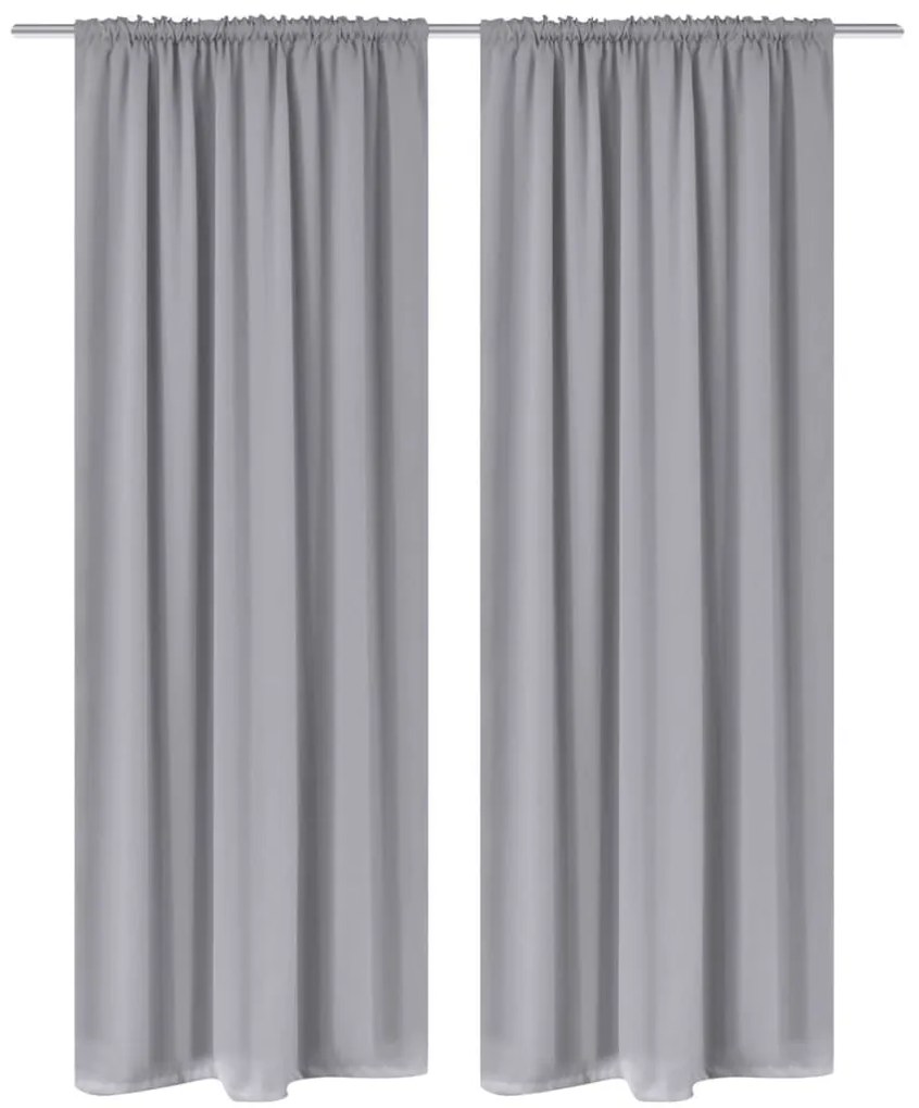 Tende Oscuranti Con Testa A Fessura 2 Pz Grigie 135x245 Cm /