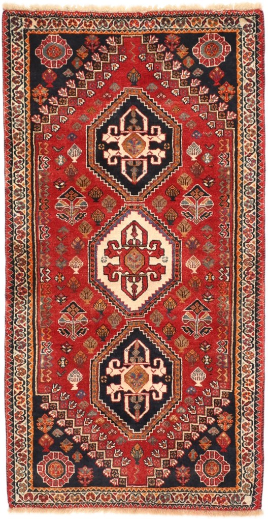 Shiraz Tappeto persiano 90x160 (Iran) Annodato A Mano