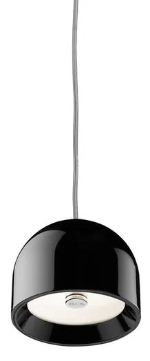 Flos Wan Suspension Lampada 11 cm a sospensione e luce diretta antiabbagliamento in vetro e alluminio Nero lucido