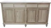 Credenza 4 porte 4 cassetti legno grezzo 198x50x107 - Mobili 2G