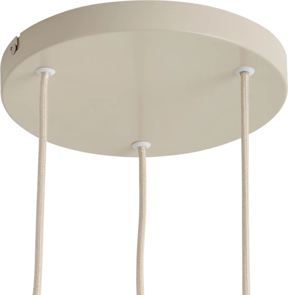 Lampada a sospensione moderna beige con paralume rotondo a 3 luci - Concerto
