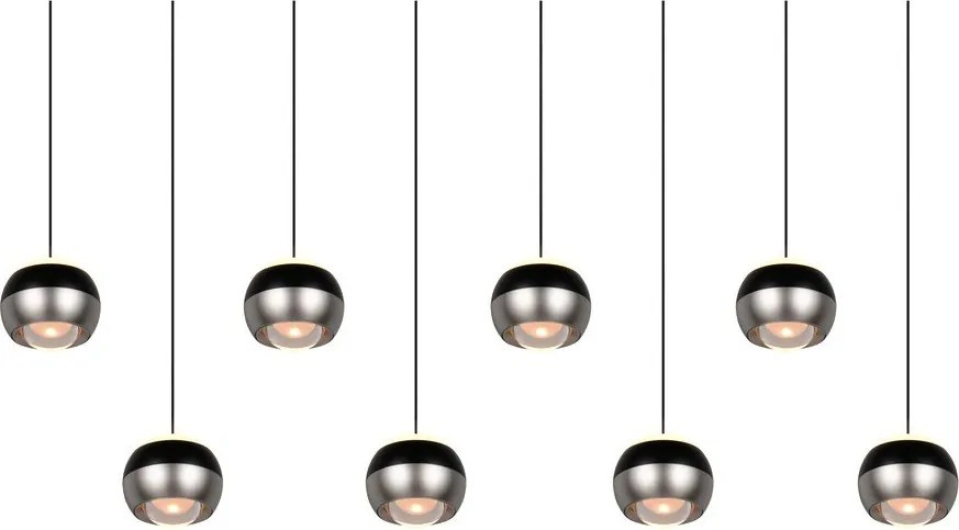 Lampadario LED nero e argentato Orbit – Trio Select
