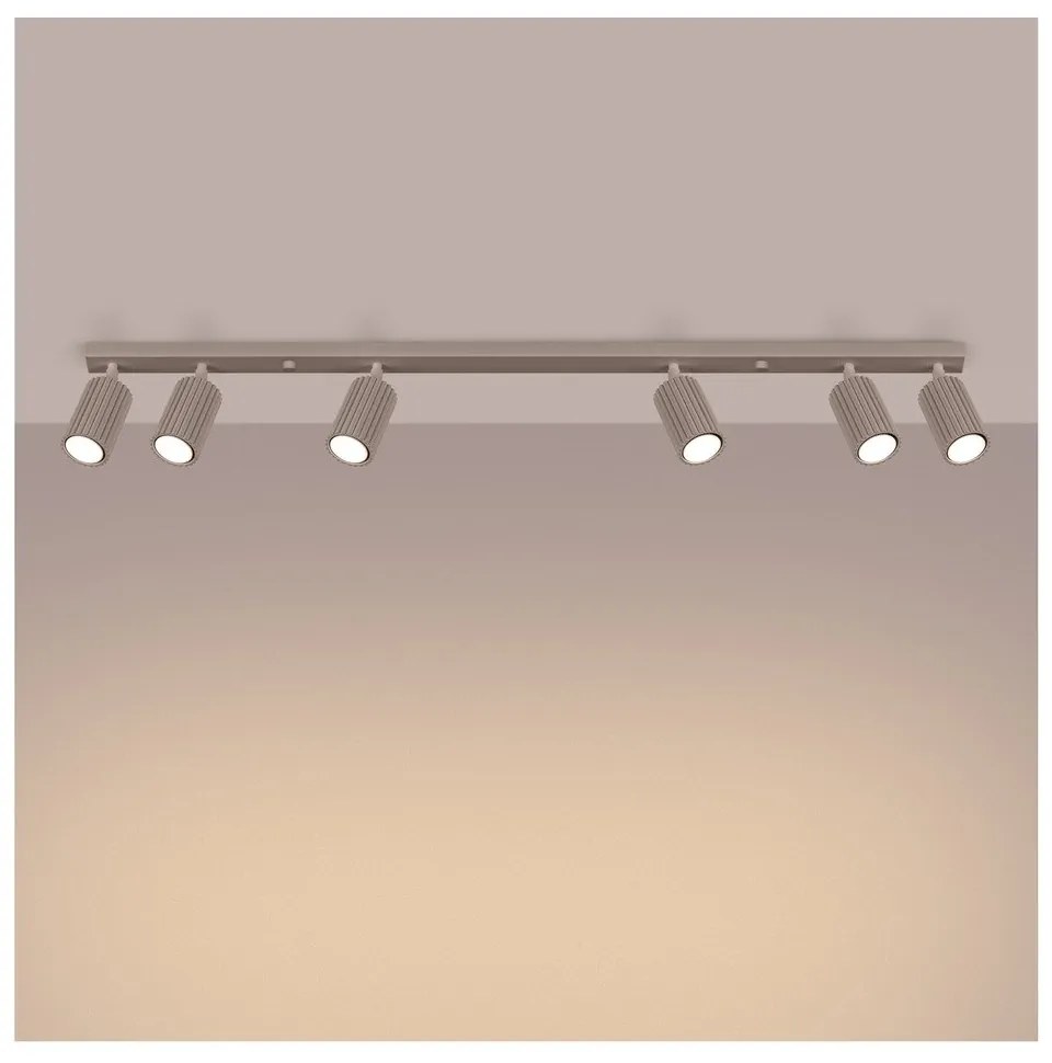 Faretto grigio tortora in metallo 6,5x117 cm Gleam – Sollux