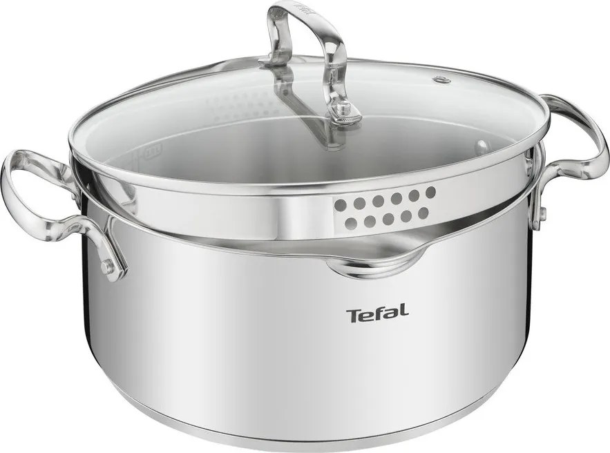 Pentola in acciaio inox con coperchio per induzione 5 l Duetto+ - Tefal