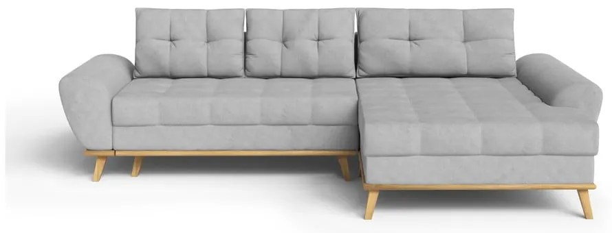 Divano letto angolare grigio chiaro (penisola a destra) Balitco - Ropez