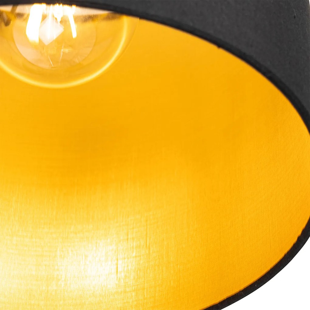 Plafoniera nera con interno dorato 5 luci - Multidrum