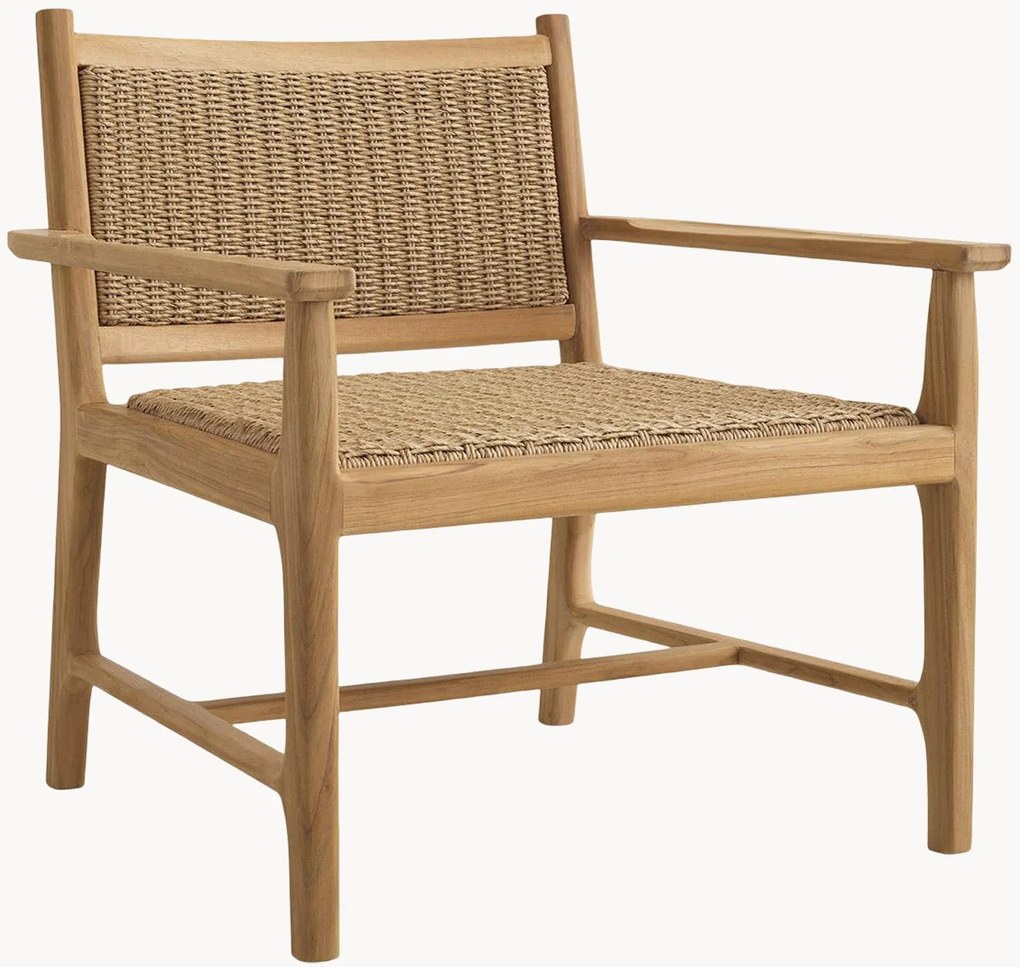 Sedia con braccioli da giardino in legno di teak Pivetti