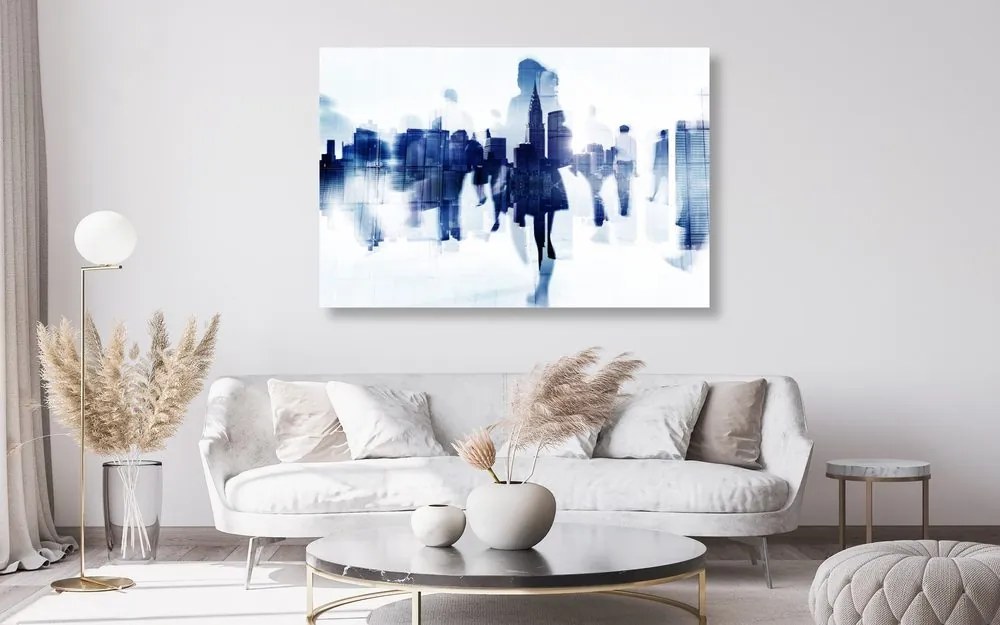 Quadro su tela – Silhouette di persone in metropoli