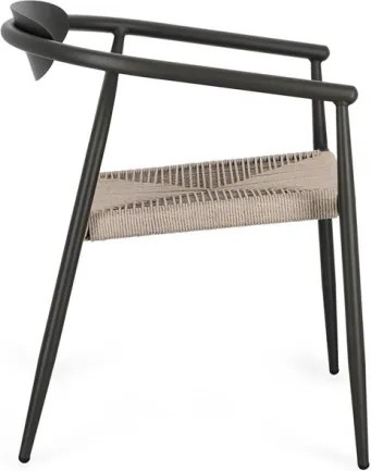 Sedia Da Esterno In Alluminio Con Braccioli Impilabile Linares Antracite Bizzotto