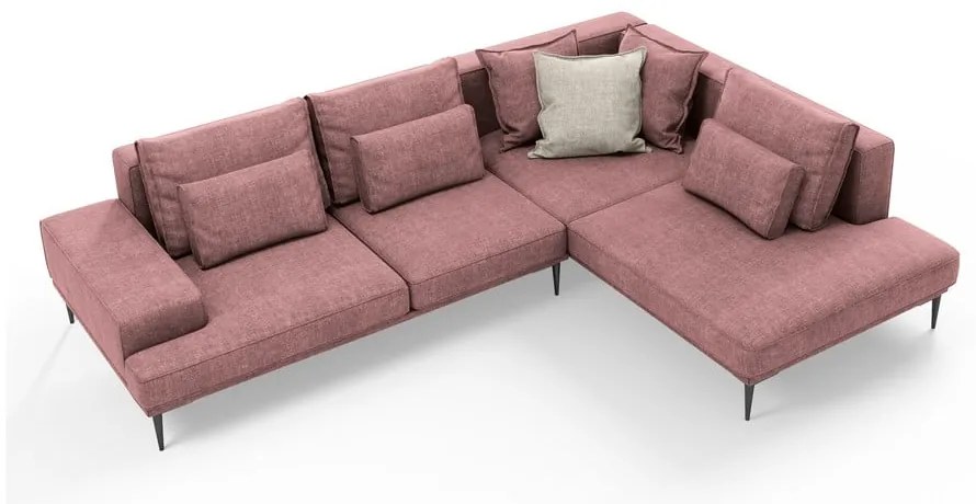 Divano letto angolare rosa, angolo destro Liege - Interieurs 86