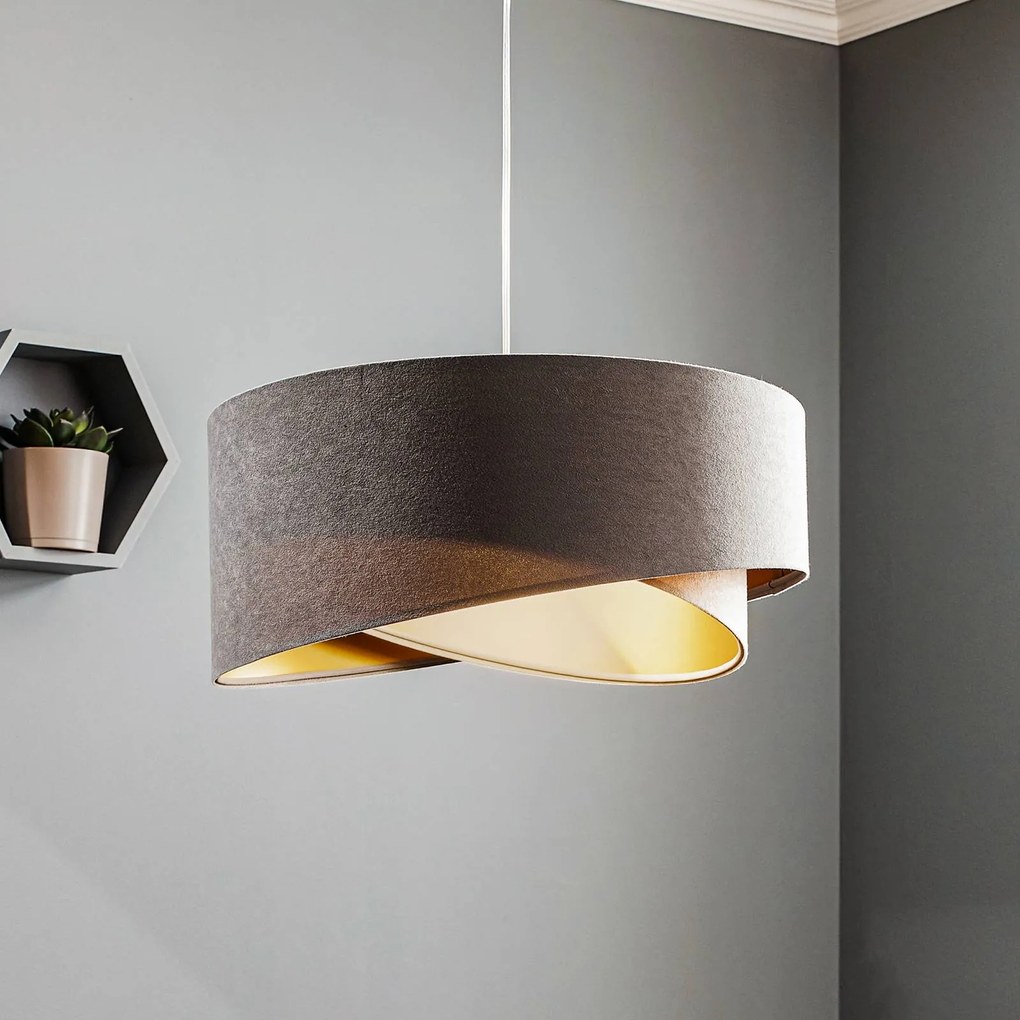 Maco Design Lampada a sospensione Vivien tricolore grigio/beige/oro