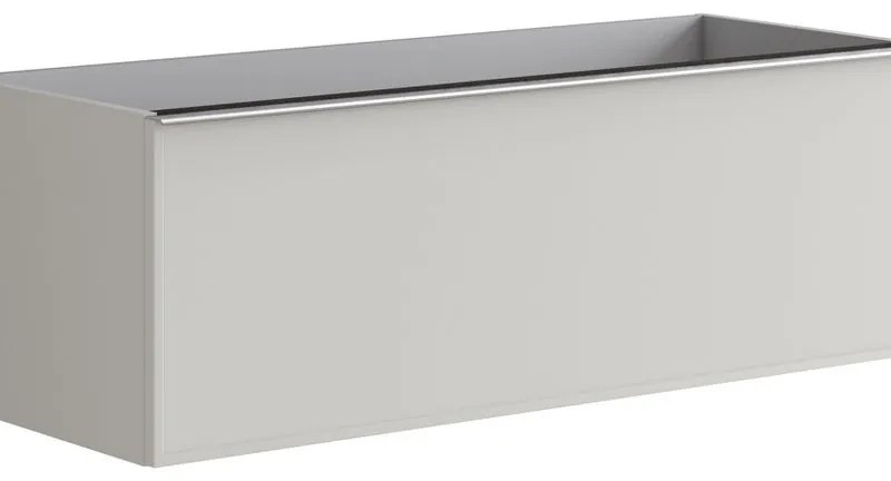 Mobile da bagno sotto lavabo Pixel frame frontale grigio pastello e maniglia alluminio brillante laccato opaco L 120 x H 40 x P 45.5 cm 2 cassetti, lavabo non incluso