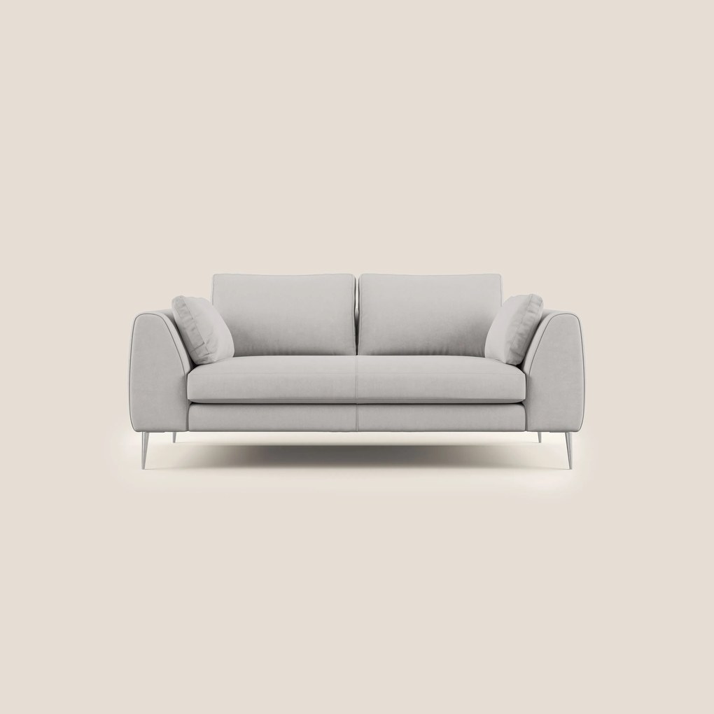 Plano divano moderno in microfibra tecnica smacchiabile T11 grigio chiaro