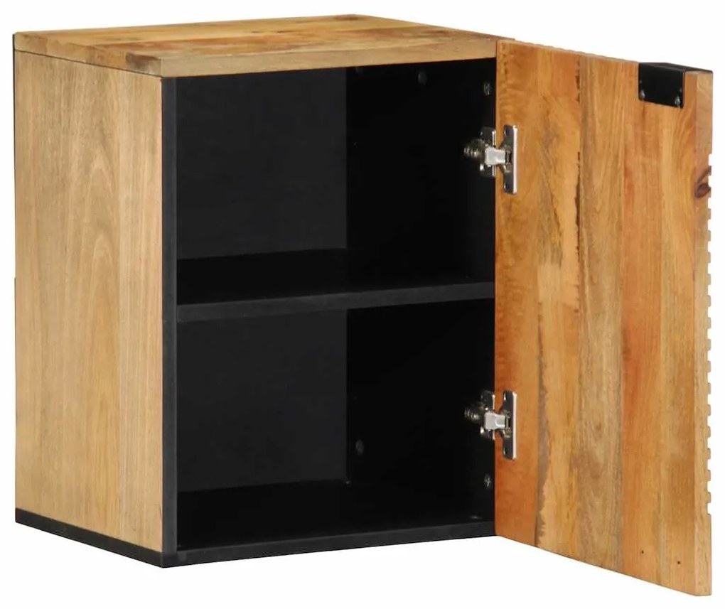 Mobile Pensile Da Bagno Marrone 38x33,5x48 Cm Legno Di Mango /