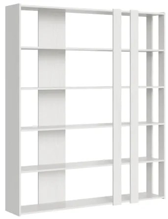 Libreria a parete in legno Bianco Frassino 178x204h cm - KATO C
