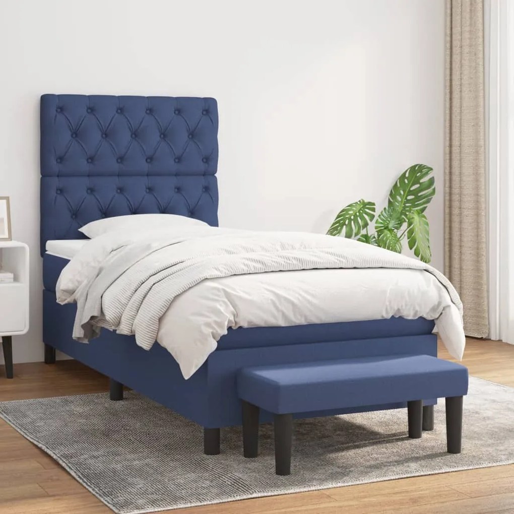 Giroletto A Molle Con Materasso Blu 80x200 Cm İntessuto /
