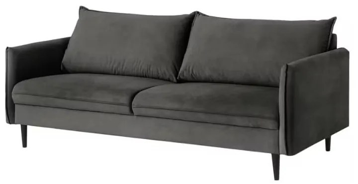 Divano grigio scuro con rivestimento in velluto 203 cm Juli – Ropez