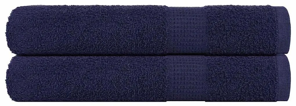 Asciugamani 2 Pz Blu Marino 100x200 Cm 360 G/m² 100% Cotone /