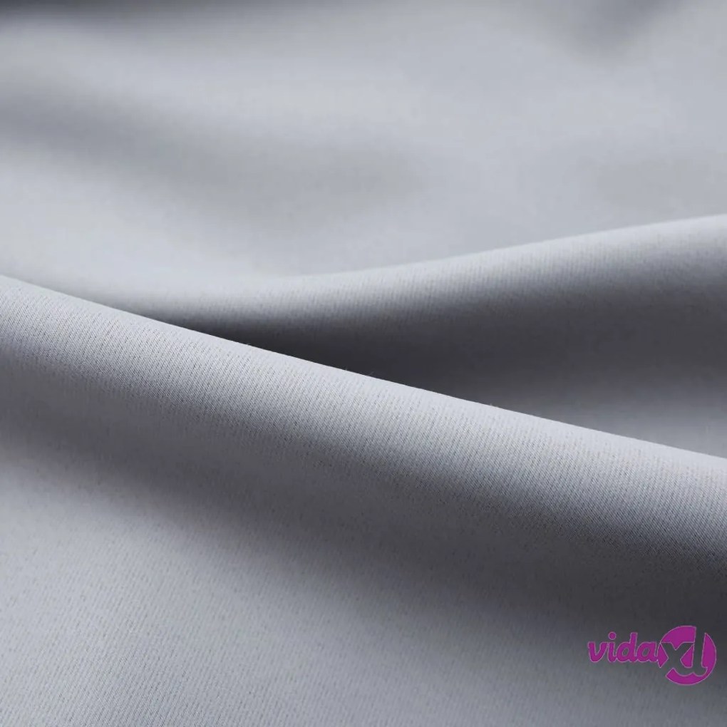 vidaXL Tende Oscuranti con Ganci 2 pz Grigie 140x175 cm