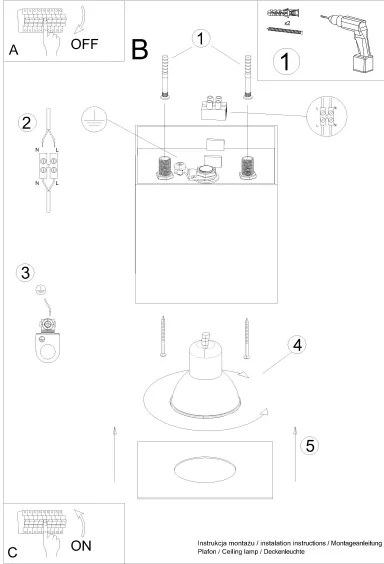 Sollux SL.1279 - Faretto HATI 1xGU10/10W/230V oro