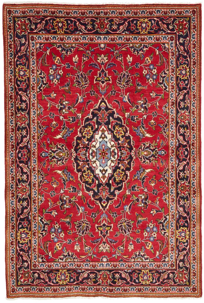 Kashan Tappeto 110 x 160 Rosso (Iran) Annodato A Mano
