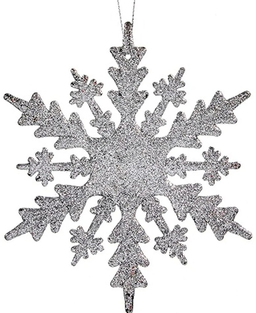 Decorazione Natalizia Fiocchi di neve Argentato Plastica Porporina 15 x 15 x 0,2 cm (24 Unità)