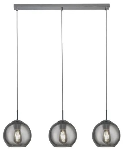 Balls 3lt bar pendant - metallo cromato e vetro fumé