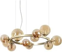 Lampadario A Sospensione Moderno Perlage Metallo Ottone 11 Luci G9 15W 3000K