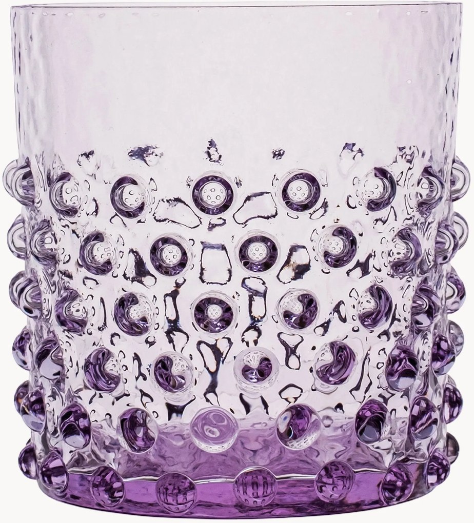 Set di 2 bicchieri in vetro soffiato Hobnail