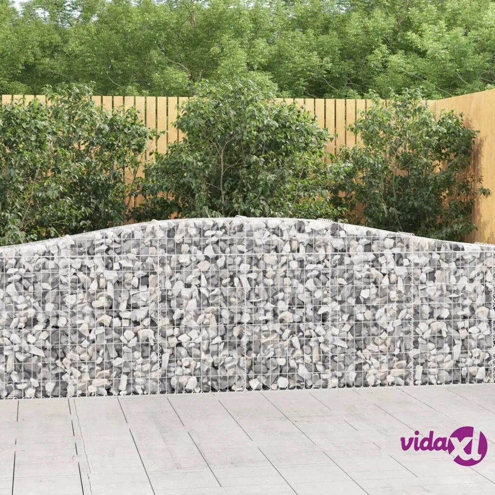 vidaXL Cesto Gabbione ad Arco 400x30x80/100 cm Ferro Zincato